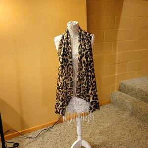 g brand sheer silky animal print vest